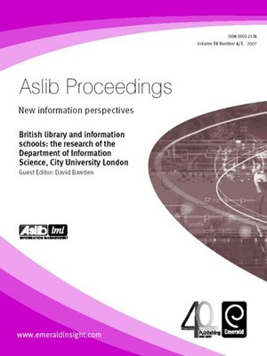 cover image of Aslib Proceedings: New Information Perspectives, Volume 59, Issue 4 & 5